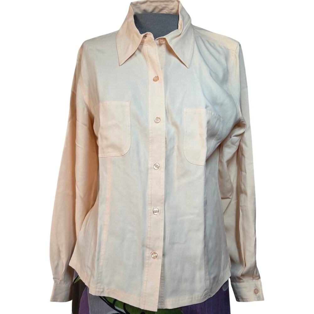 Cream Silk Blouse Size 8